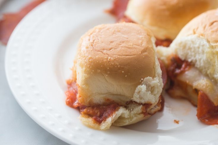 pizza sliders on a plate