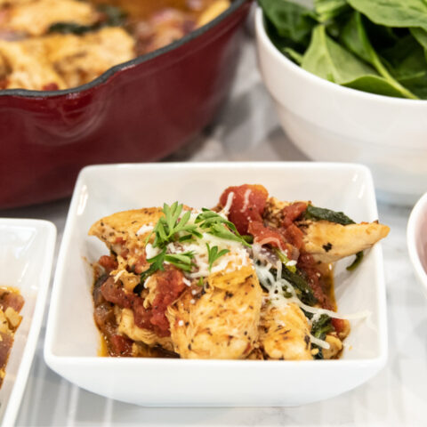 Grilled Tomato Herb Chicken Skillet