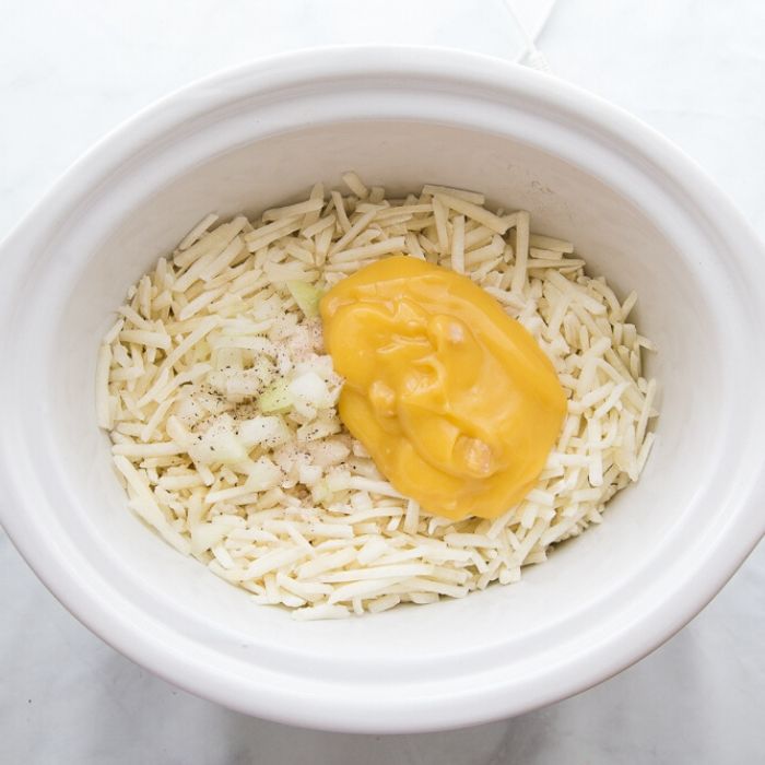 crockpot with hashbrowns and soup