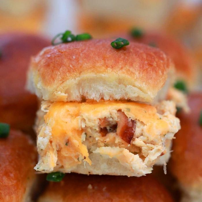 slider sandwich with cheese and chicken 