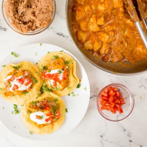 Cheesy Chicken Tostadas