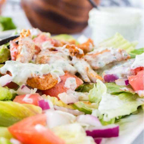 Grilled Taco Chicken Salads with Jalapeno Ranch Dressing