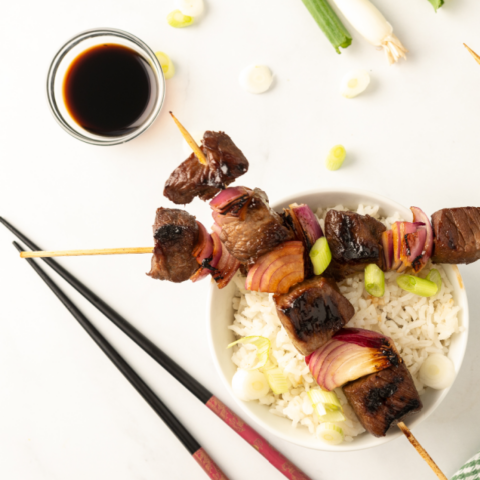 Mongolian Steak Skewers