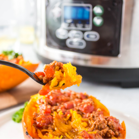 Slow Cooker Spaghetti & Spaghetti Squash