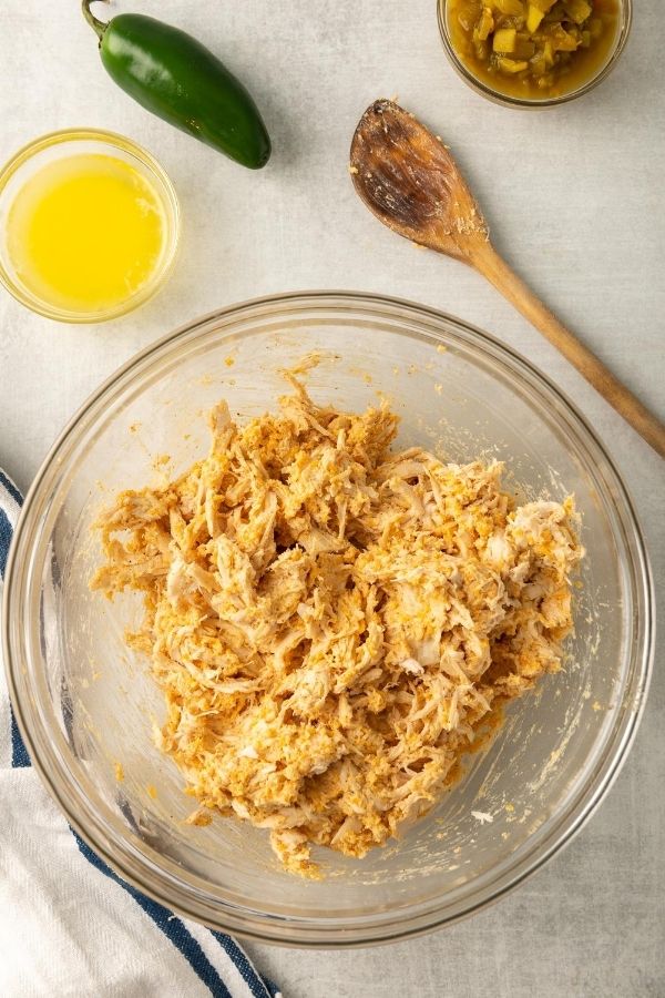 chicken mixture in a bowl 