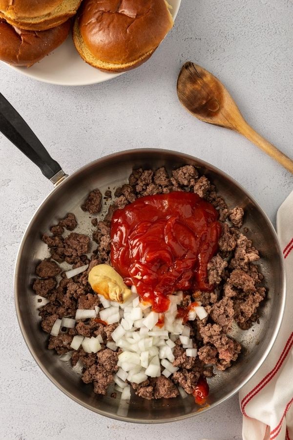 sloppy joe mixture in a pan
