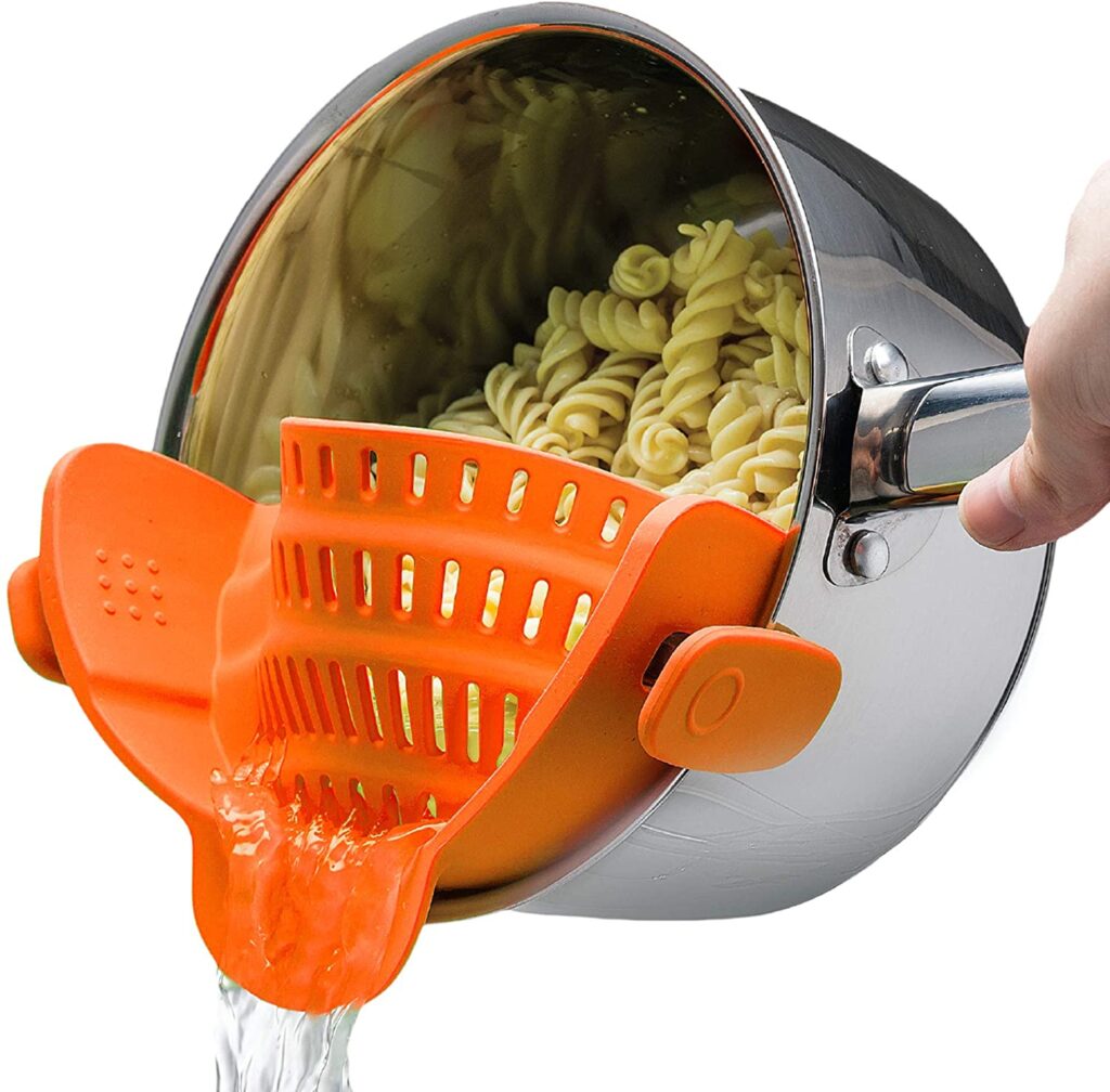 strainer that attaches to pan
