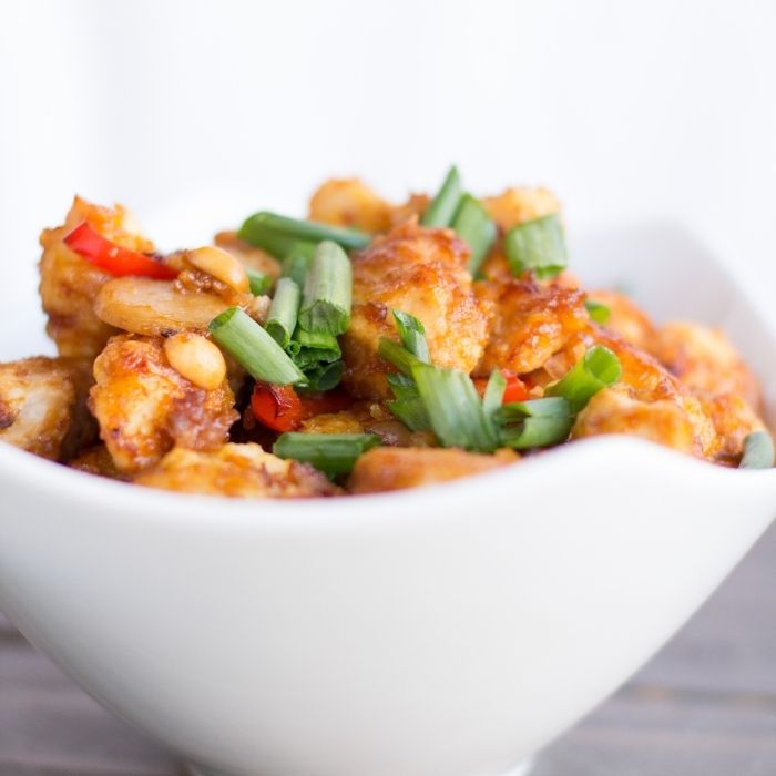 bowl of kung pao chicken