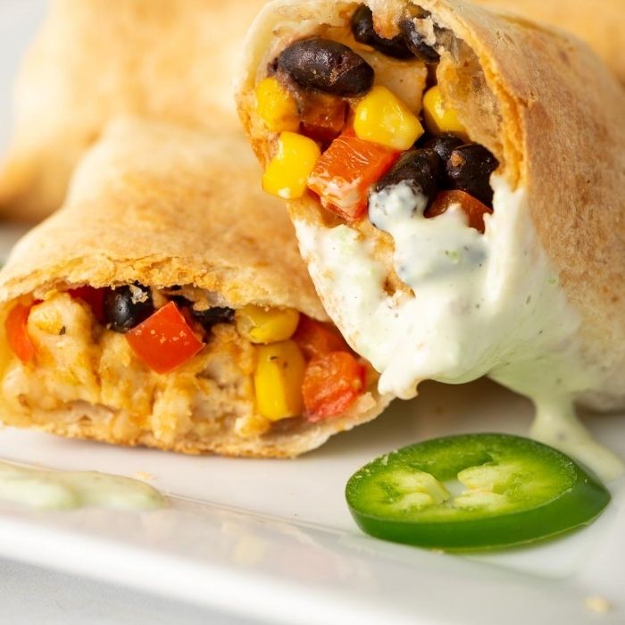 southwest egg rolls on plate