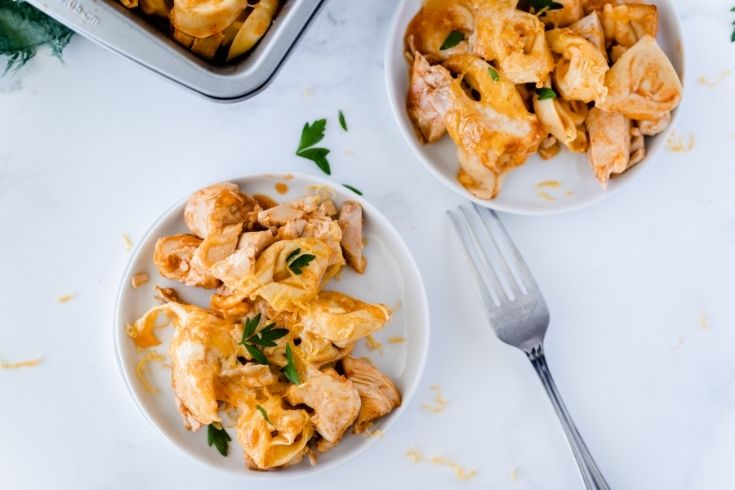 plates of a pasta dish on the table