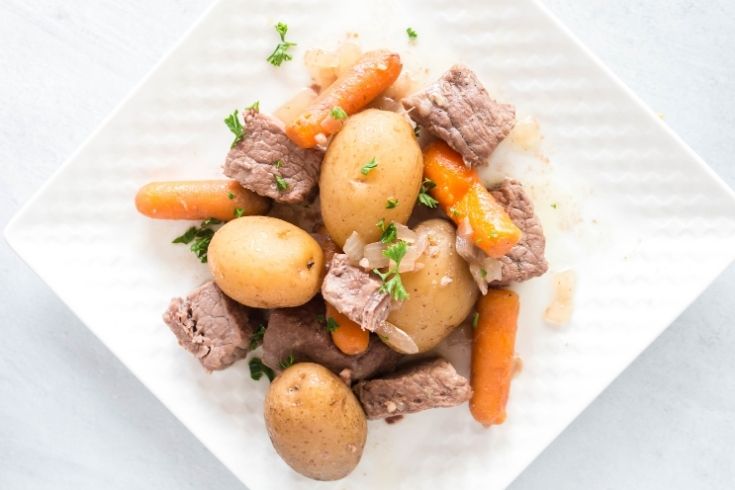low carb pot roast on a plate