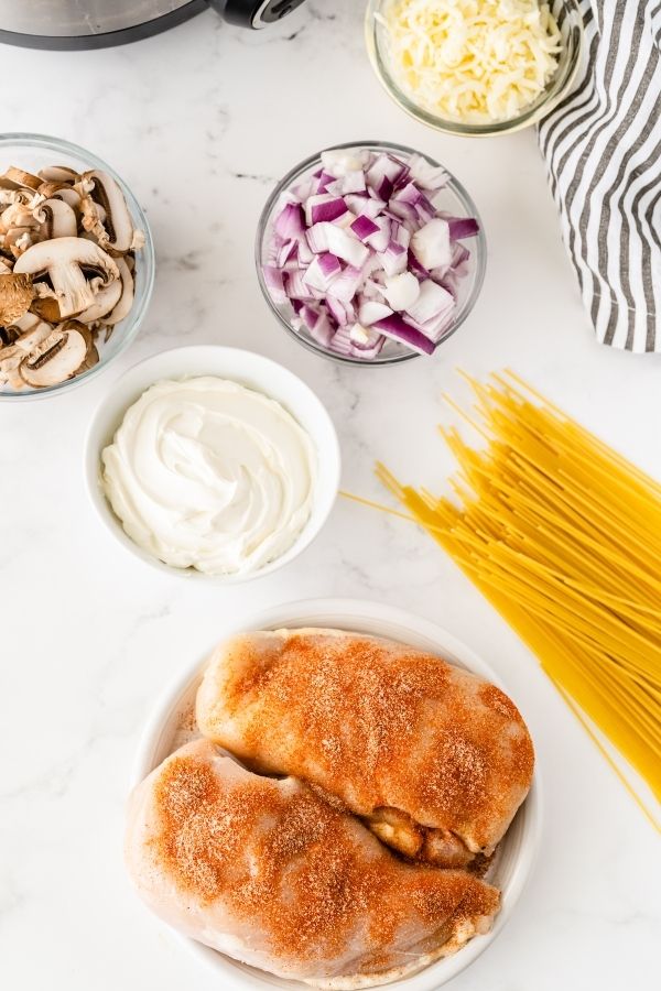 tetrizzini ingredients on table