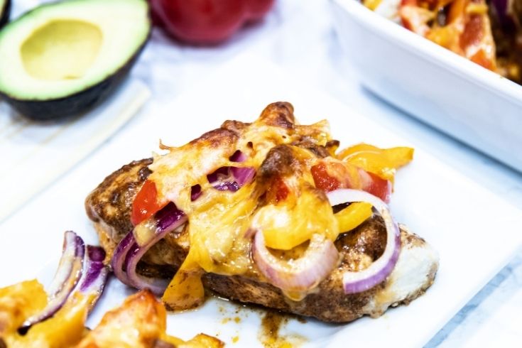 fajita casserole on chicken