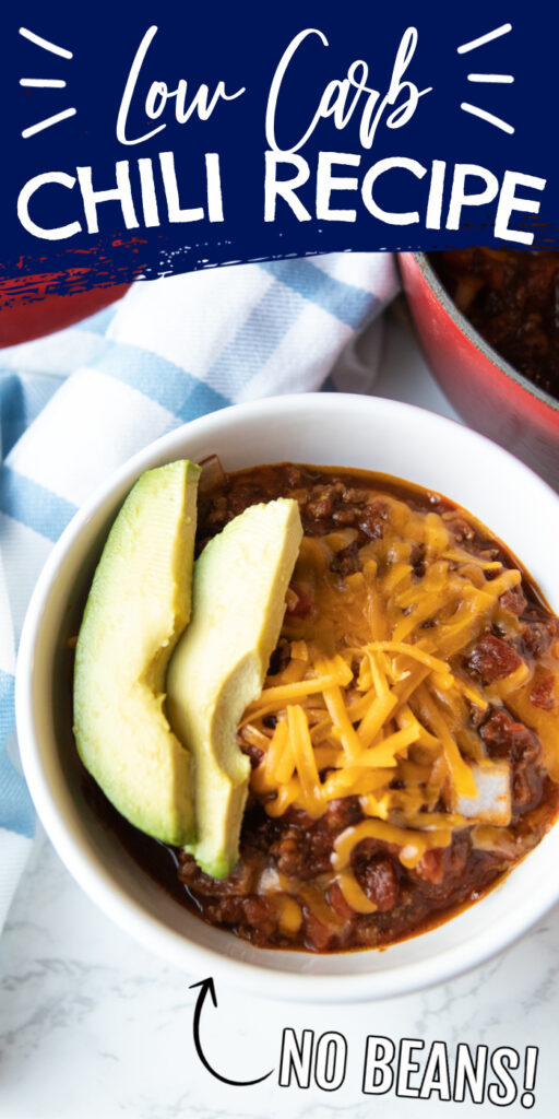Low Carb Chili image with words on it