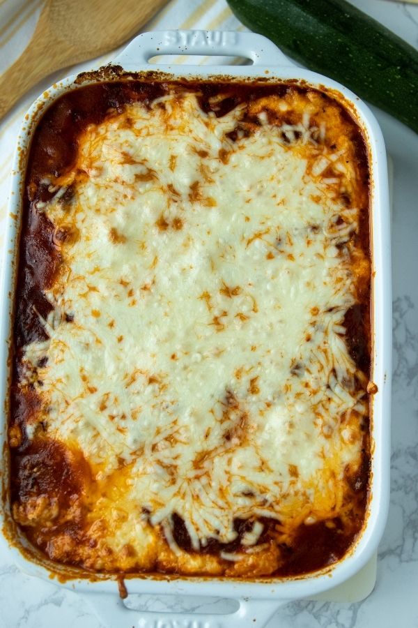 lasagna in a baking dish 