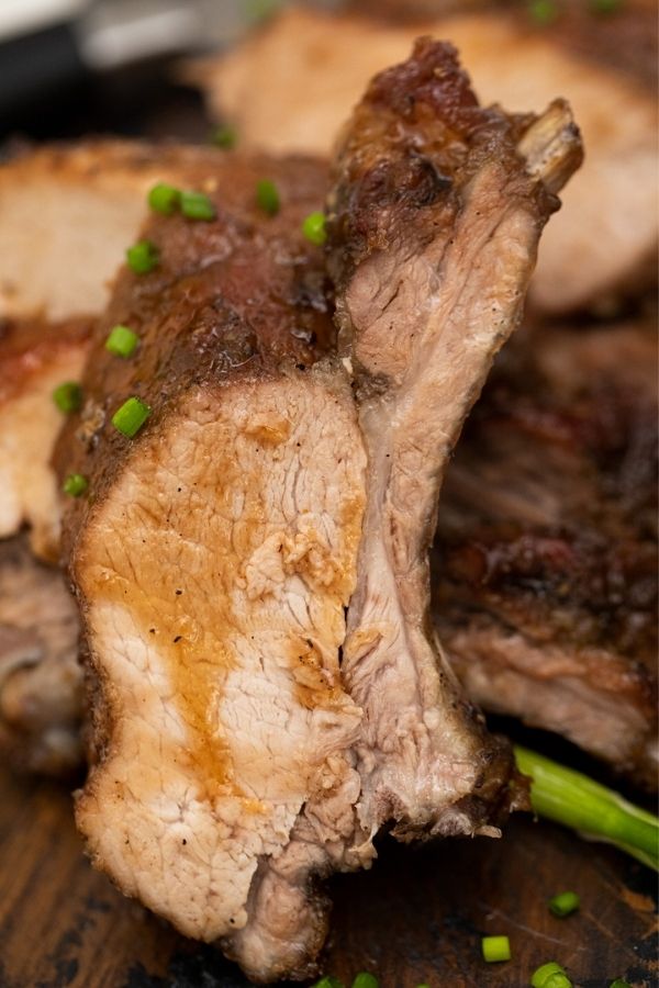 pork ribs on cutting board