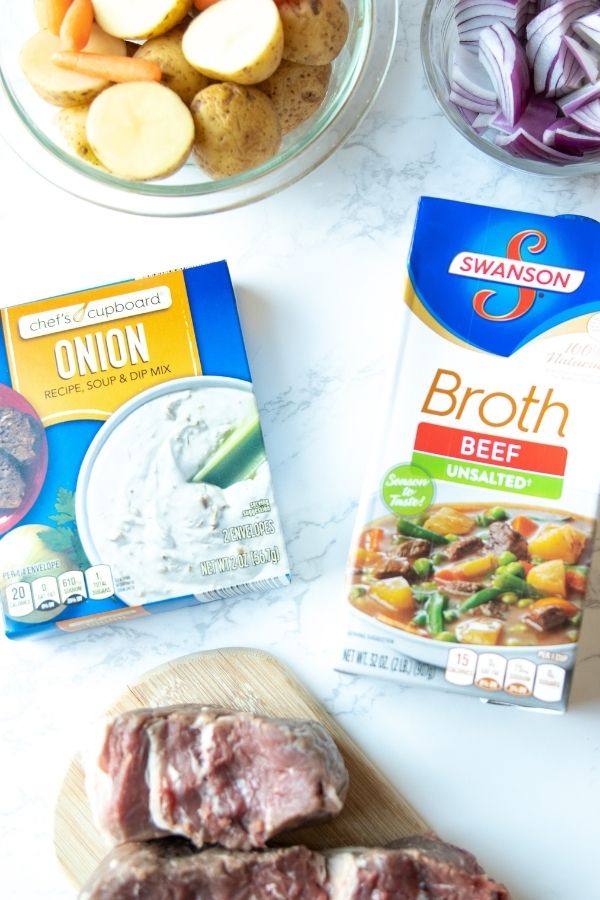 ingredients on table for pot roast 